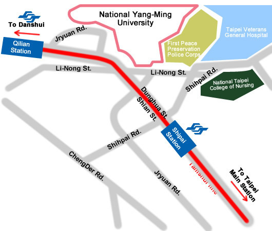 Map to National Yang Ming University